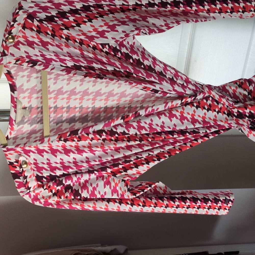 Vibrant Houndstooth Wrap Dress
